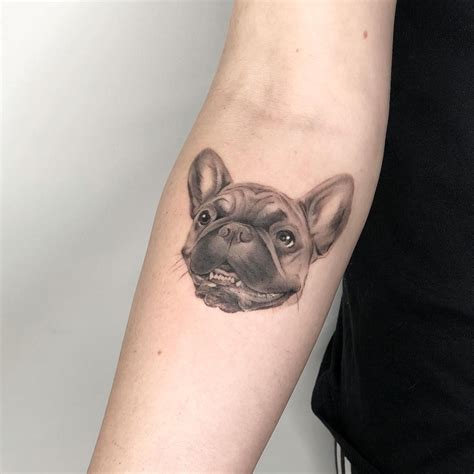 Pet portraits is one of my favorites to tattoo. Cute lil frenchie names tulip | Pet portraits ...