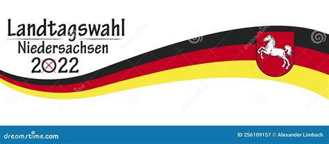 Paper Banner German Flag Landtagswahl Niedersachsen 2022 Stock Vector - Illustration of state ...