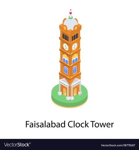 Faisalabad clock tower Royalty Free Vector Image