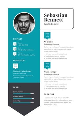 Free, printable, customizable photo resume templates | Canva