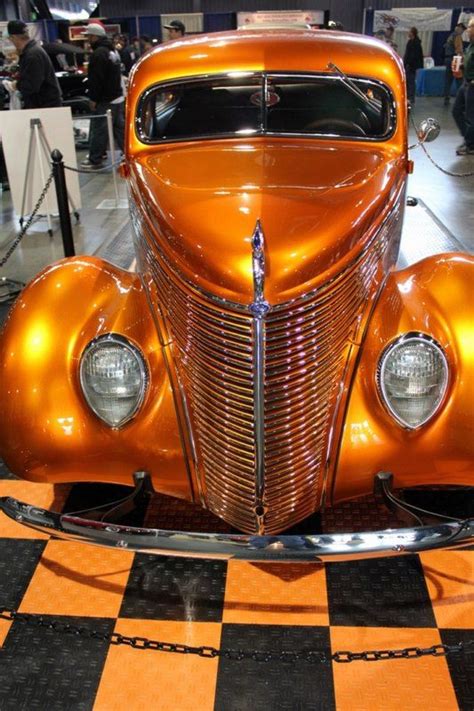 Orange metallic hot rod at Sacramento Autorama | Custom cars paint, Rockabilly cars, Sweet cars