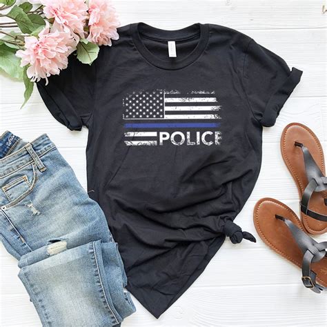 USA Flag Shirt Police Officer Shirt Distressed Flag Love | Etsy