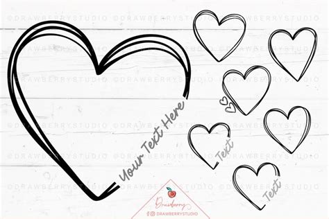 Hand Drawn Hearts SVG, Doodle Heart, Open Heart SVG SV155