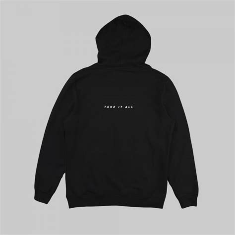 Unisex Black Hoodie with Printed Brand Name Logo | FullAddict