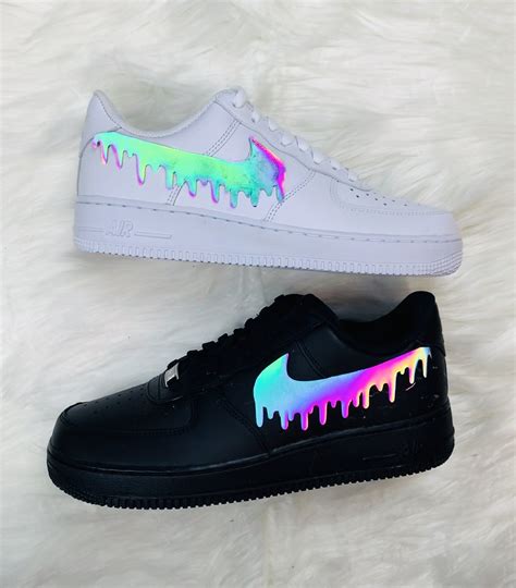 Rainbow Reflective Drip Air Force 1 — Cvlture Shop | Cute nike shoes, White nike shoes, Nike air ...