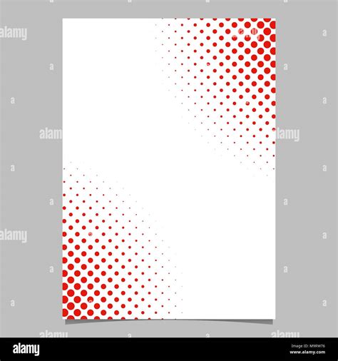 Halftone dot pattern flyer template - vector brochure background design with red circles Stock ...