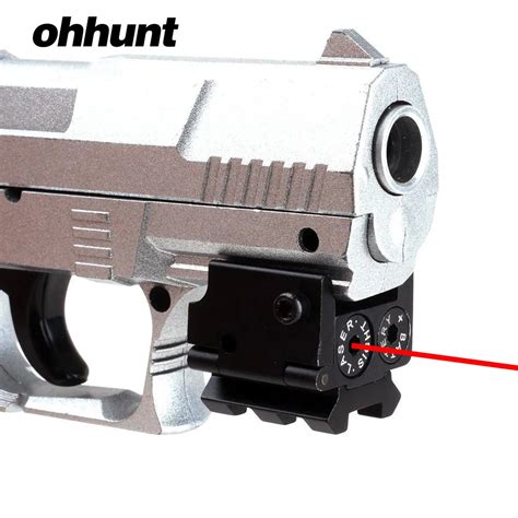 ohhunt Hunting Red Dot Sight Mini Compact Red Laser Sight with Rail for Tactical Scope Pistol ...