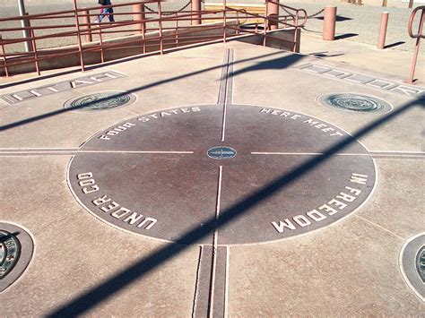 Four Corners This is the plaque where the four states, Arizona ...