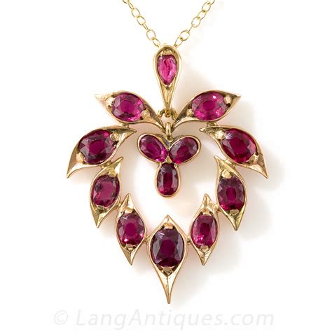 Antique Ruby Pendant Necklace