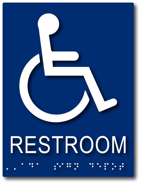 Wheelchair Accessible Restroom Sign with Handicap Symbol and Braille – ADA Sign Depot