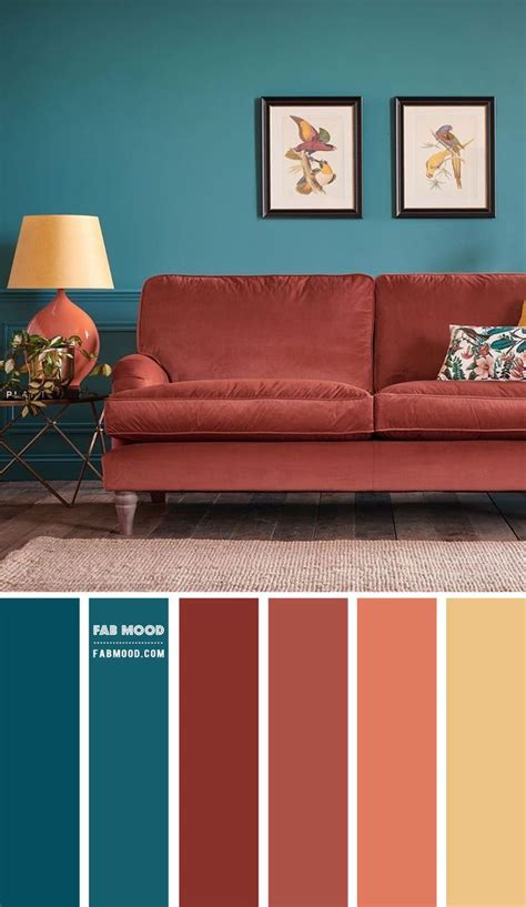 Brick and Teal Living Room Colour Scheme | Teal living rooms, Teal ...