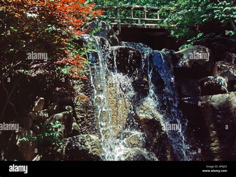 Japanese Garden Waterfall Stock Photo - Alamy