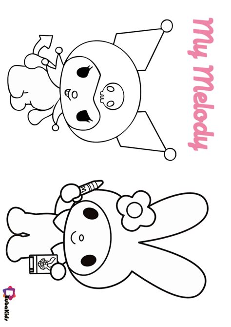 Sanrio My Melody and Kuromi Coloring Page - Free Download