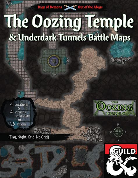 Out of the Abyss Maps: The Oozing Temple and Underdark Tunnels - Dungeon Masters Guild | Dungeon ...