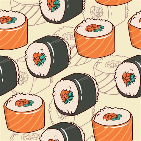 Sushi Seamless Pattern 2120691 Vector Art at Vecteezy