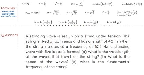 Solved v=λfv=Tλf=T1v=m/LFy=Asin(2πft−λ2πx)y=Asin(2πft+λ2πx) | Chegg.com