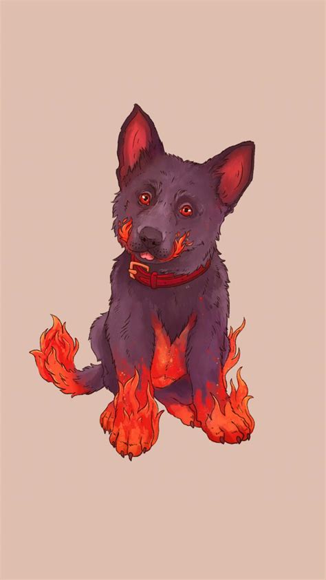 [Art] A little Hellhound straight from the bowels of Heck! : r/DnD