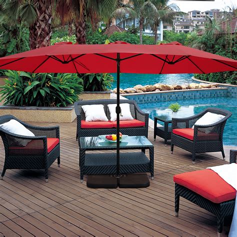 Abble 15 Ft Double Sided Rectangular Outdoor Umbrella - Walmart.com