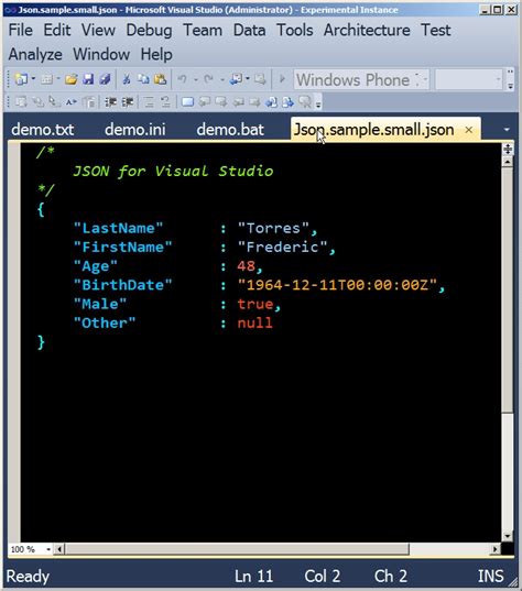 Frederic Torres Blog: JSON Syntax Highlighting And Validation For Visual Studio