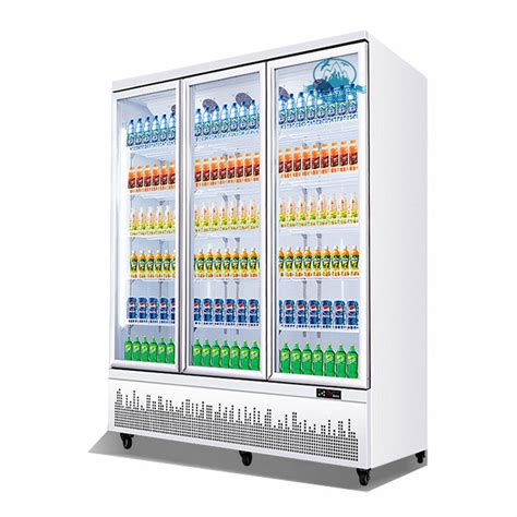 Glass Door Upright Supermarket Display Refrigerator Commercial Industrial Side by Side Cooler