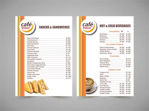 Café Bonjour By Total Petroleum Menu by Muhammad Gulzaib on Dribbble