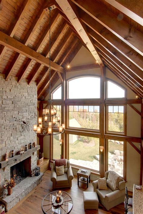 Timber Frame Interior Design - Normerica Authentic Timber Frame ...