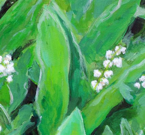 Lily of the Valley Acrylic Painting 12x9 Original Botanical - Etsy