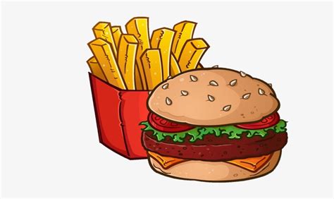 Download Hamburger French Fries Cheeseburger Royalty - Burger Fries Drawing Png | Transparent ...