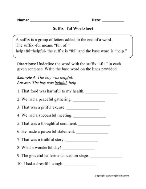 Englishlinx.com | Suffixes Worksheets