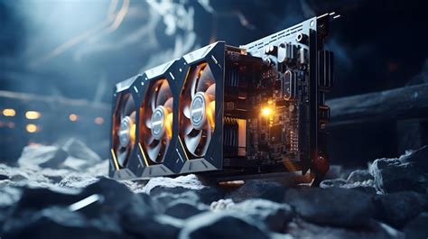 Premium Photo | Cryptocurrency mining rig with powerful GPUs