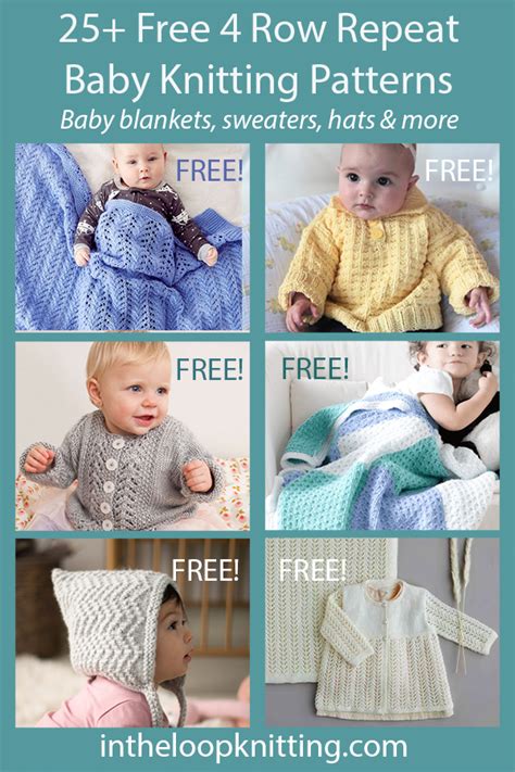 Baby Knitting Patterns with 4 Row Repeat - In the Loop Knitting