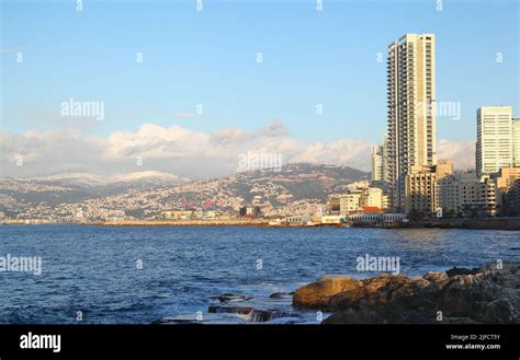 Beirut's skyline at sunset, Lebanon Stock Photo - Alamy