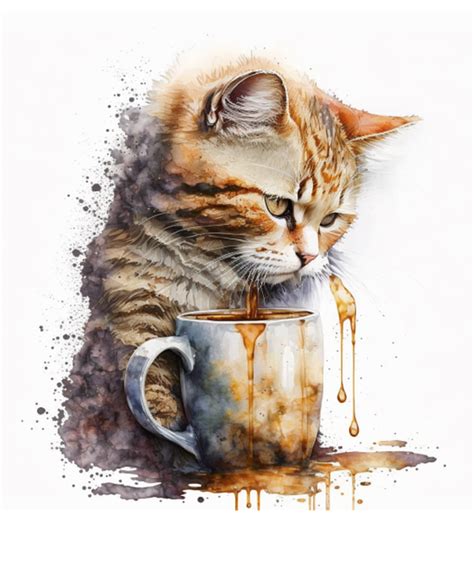 Download Cat, Coffee, Art. Royalty-Free Stock Illustration Image - Pixabay