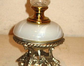 Vintage Fancy Table Lamp Victorian brass and Crystal Table