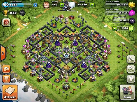 The Fallen: TH9 both Farming and Trophy Bases ENJOY!!