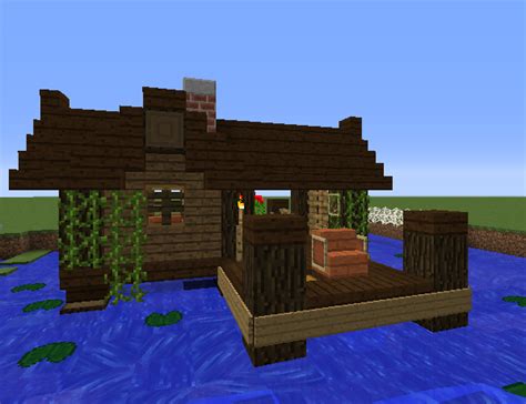 Small Fishing Hut - Blueprints for MineCraft Houses, Castles, Towers, and more | GrabCraft