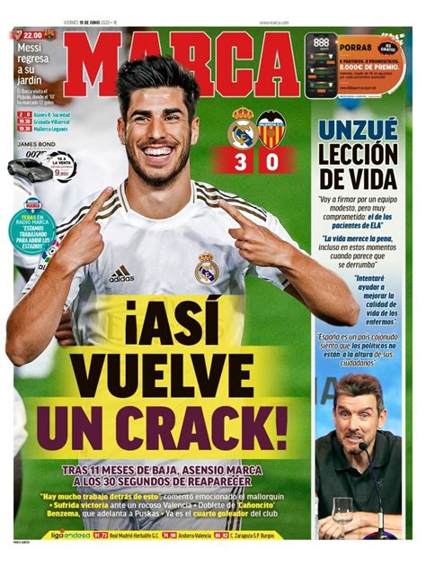 La portada del diario MARCA (19/06/2020)