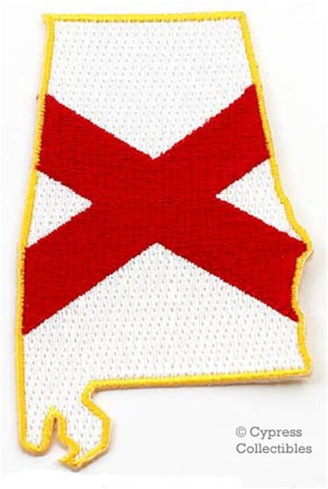 ALABAMA Outline Shape STATE Flag PATCH iron-on embroidered