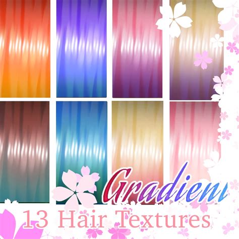 [FREE] 13 VRoid Gradient Hair Textures by krzypczak - ༺♡༻ Daisies ...