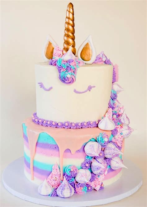 60 Simple Unicorn Cake Design Ideas #UnicornCake | Pastel de cumpleaños ...