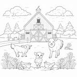 Desenhos De Paisagem Fazenda Para Colorir sketch template