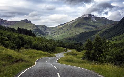 nature, Landscape, Hill, Road, Grass, Mountain, Trees, Forest, Clouds, Fence Wallpapers HD ...