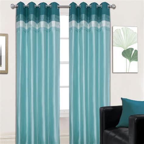 Teal Blue Curtain Panels Dark Teal Drapes Turquoise Patterned ...