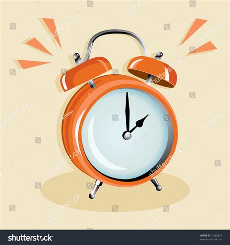 Red Table Clock Sound Alarm Stock Vector (Royalty Free) 14255254 ...