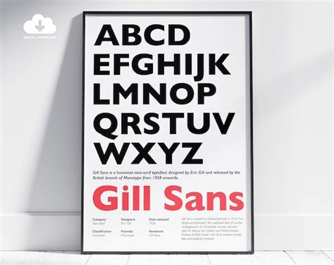 Gill Sans Font Poster. Gill Sans Poster. Typeface Poster. - Etsy