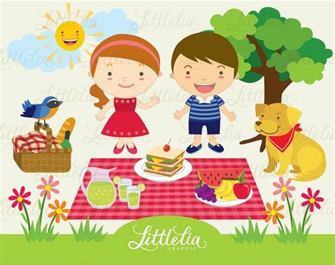 Summer Happy Picnic clipart set / instant download - 14004 | Clip art, Fun projects, Picnic