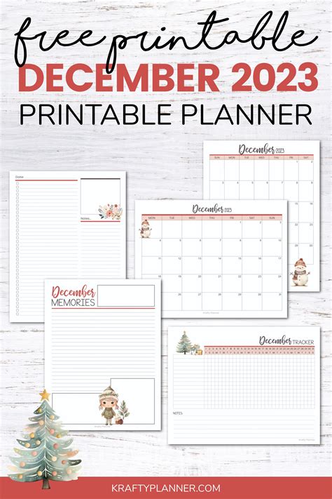 Free Printable December 2023 Planning Pages — Krafty Planner