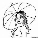 Rihanna With Umbrella Coloring Page  Pagescom sketch template