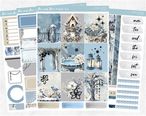 FOIL Planner Kit Snow Garden Weekly Planner Stickers Vertical Planner ...