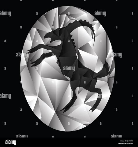 illustration with symbol of ram on a black background Stock Photo - Alamy